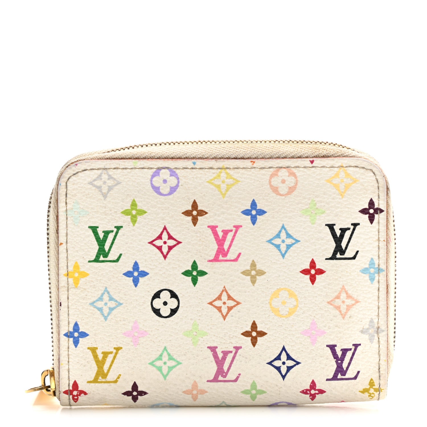 Louis Vuitton Monogram Multicolor Zippy Coin Purse Wallet White Raisin 1 of 7