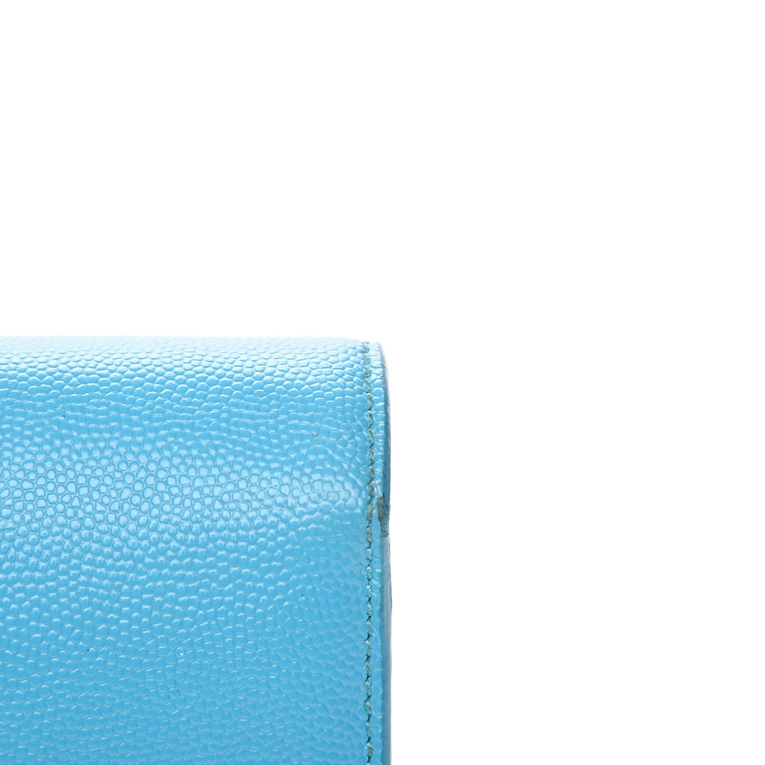 Saint Laurent Grain De Poudre Classic Monogram Clutch Turquoise 9 of 9
