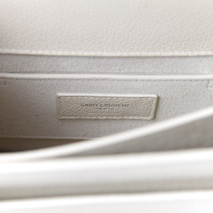 Saint Laurent Calfskin Medium Monogram Sunset Dove White 8 of 10