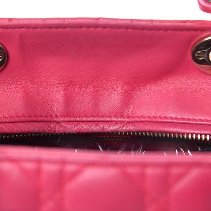 Christian Dior Lambskin Cannage Large Lady Dior Fuchsia 9 of 17