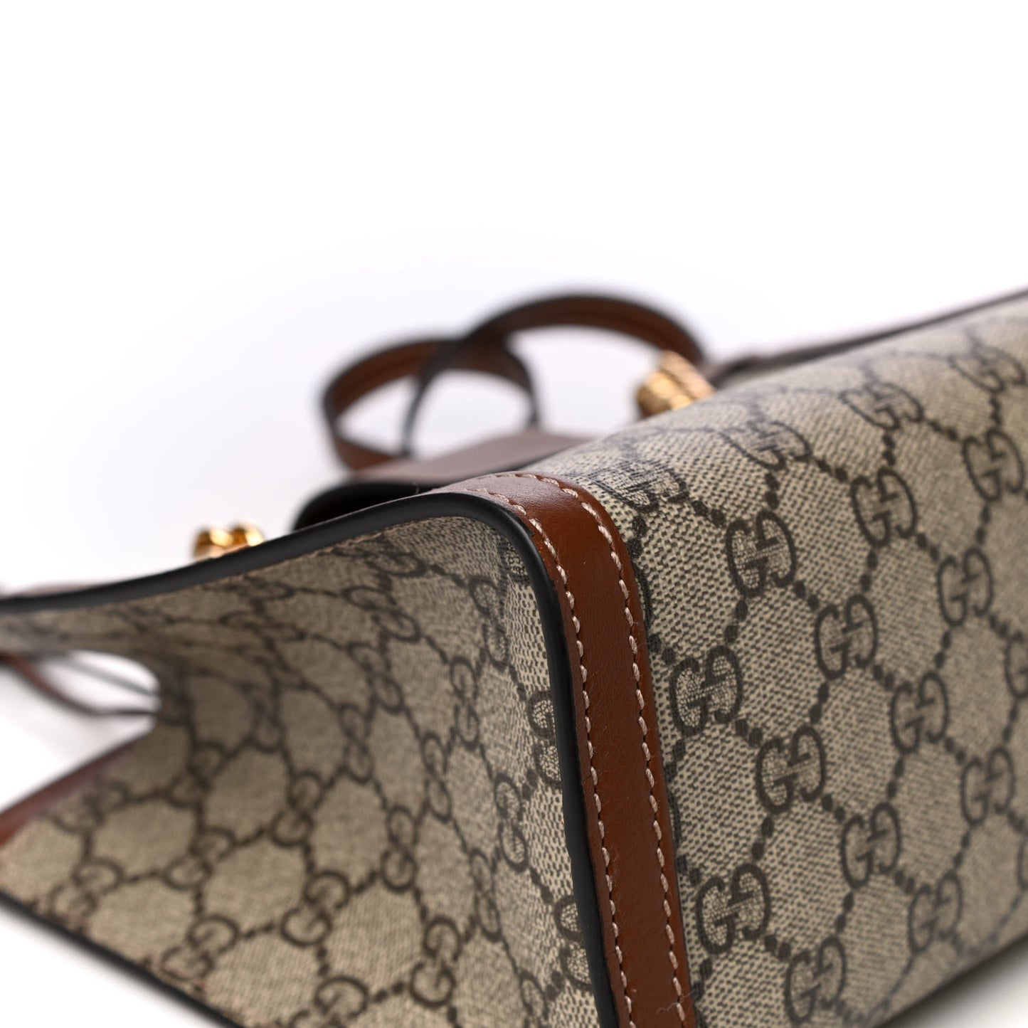 GG Supreme Monogram Calfskin Small Padlock Tote Beige Ebony Tuscany