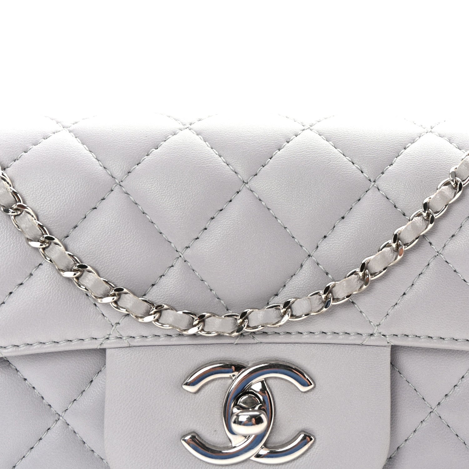 Chanel Lambskin Quilted By 4 Flap Crossbody Grey 8 of 10