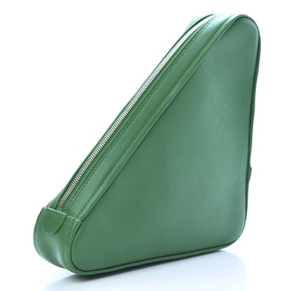 Balenciaga Shiny Day Calfskin M Triangle Pouch Vert Irlandais 3 of 11