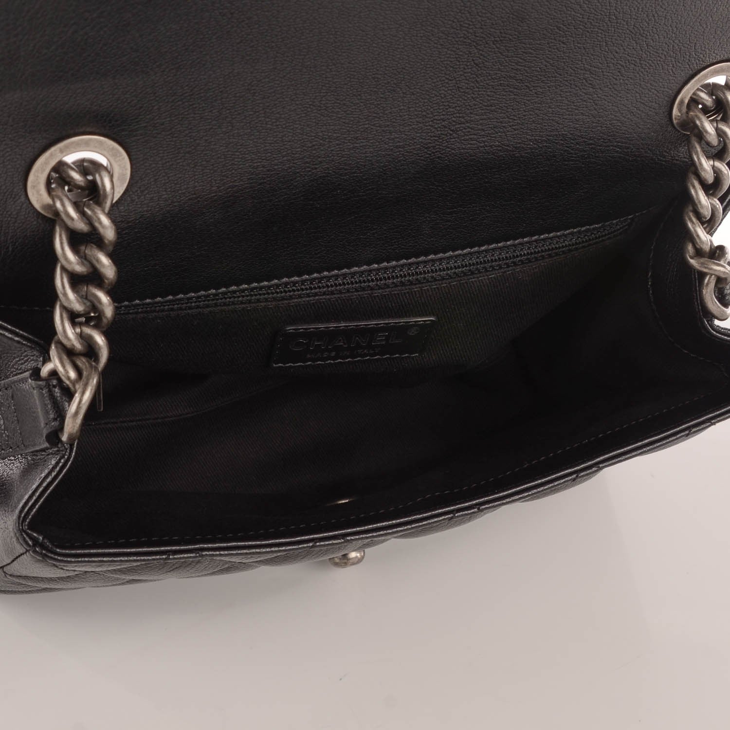Chanel Metallic Goatskin Quilted Medium City Rock Flap Black 6 of 10