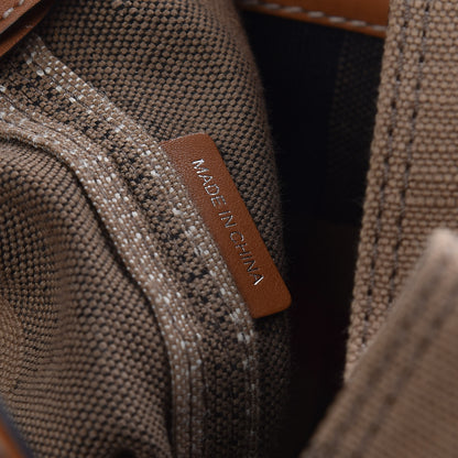 Burberry Canvas Mega Check Medium Ashby Hobo Saddle Brown 7 of 10