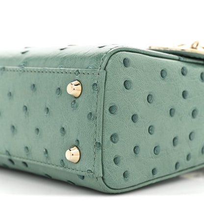 Christian Dior Ostrich Mini Lady Dior Green 10 of 11