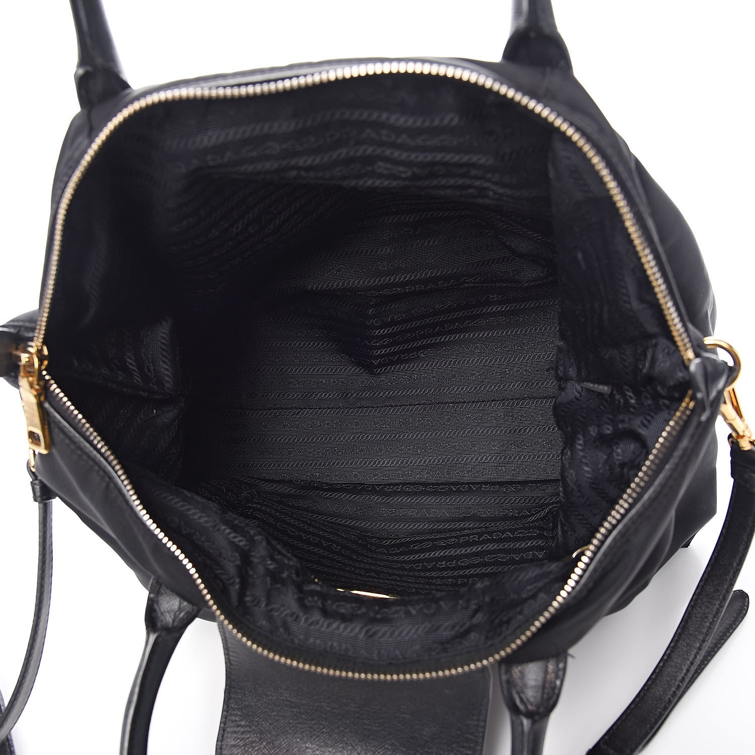 Prada Tessuto Nylon Saffiano Tote Black 5 of 11