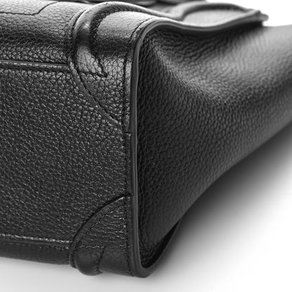 Celine Drummed Calfskin Nano Luggage Black 9 of 16