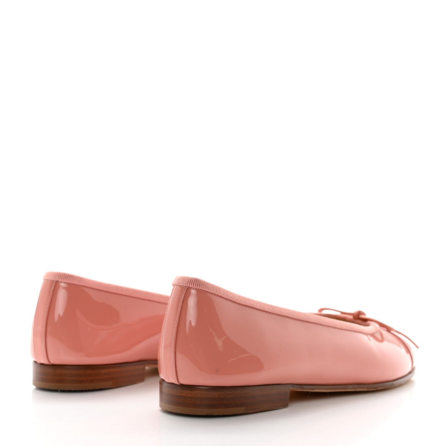 Patent Calfskin CC Cap Toe Ballerina Flats 36.5 Pink