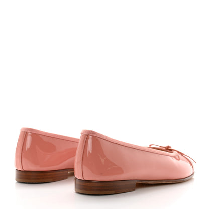 Chanel Patent Calfskin CC Cap Toe Ballerina Flats 36.5 Pink 4 of 11