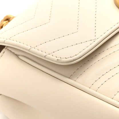 Gucci Calfskin Matelasse Mini GG Marmont Square Shoulder Bag White 11 of 11