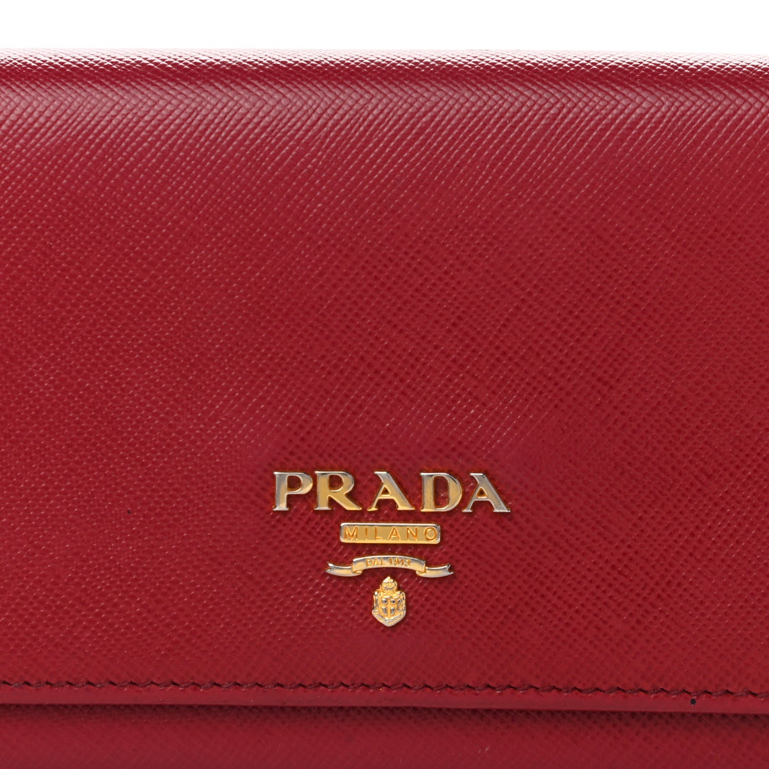 Prada Saffiano Metal Continental Flap Wallet Fuoco 9 of 14