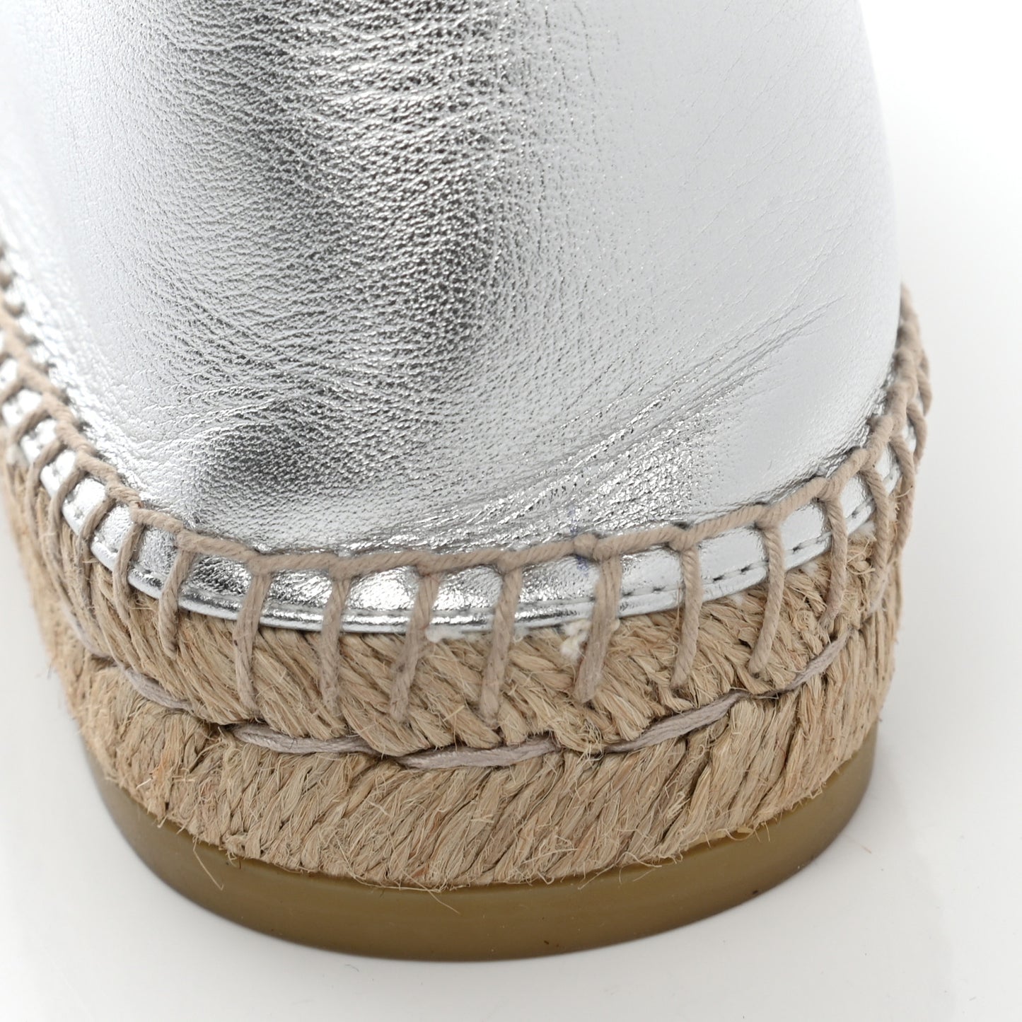 Metallic Nappa GG Marmont Espadrilles 41 Silver