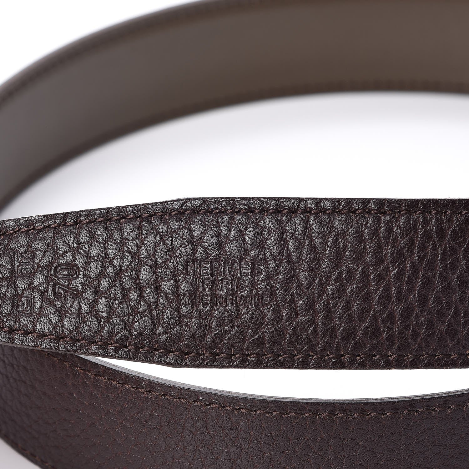 Hermes Box Togo 32mm Belt Strap 70 Chocolate 2 of 4