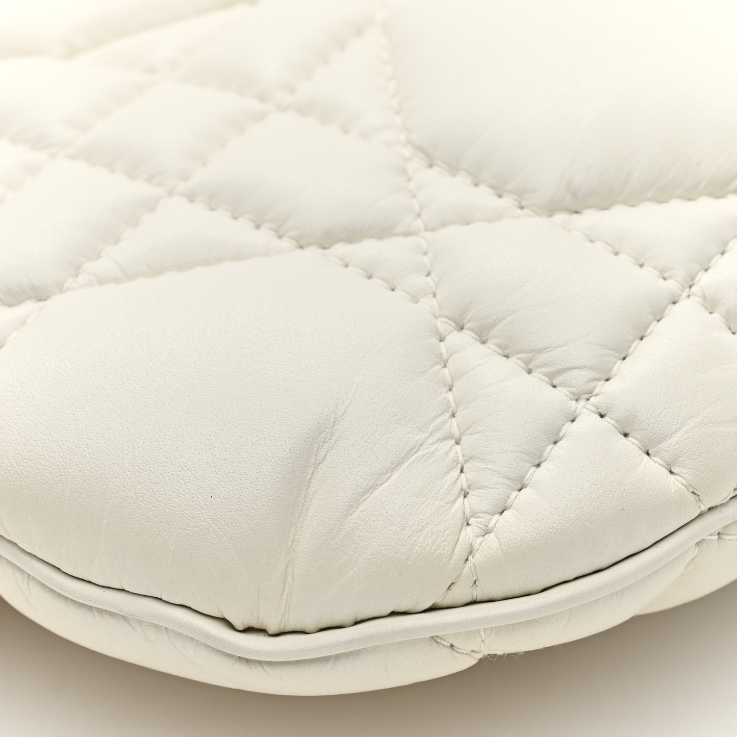 Calfskin Cannage Caro Pouch Latte
