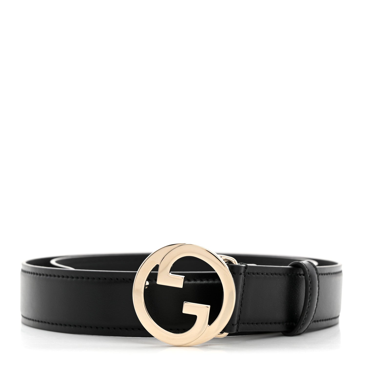 Gucci Ciny Lux Calfskin Blondie 30mm Belt 80 32 Black 1 of 5