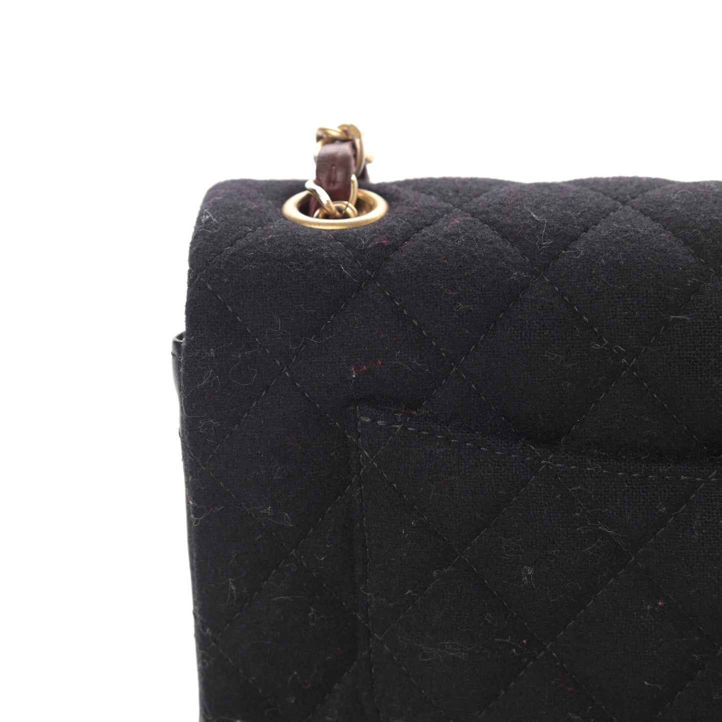 Felt Quilted Paris-Hamburg Charms Mini Rectangular Flap Dark Navy