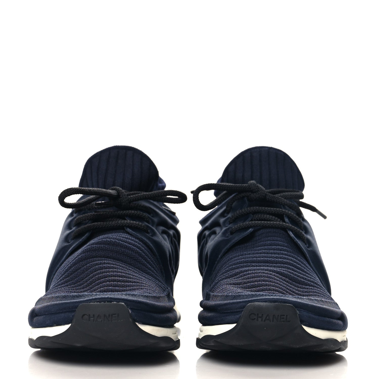 Chanel Stretch Fabric CC Sneakers 40 Black 3 of 9