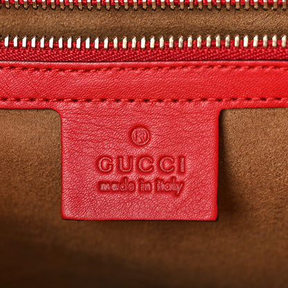 Gucci GG Supreme Monogram Calfskin Medium Padlock Shoulder Bag Beige Hibiscus Red New Rosette 6 of 9
