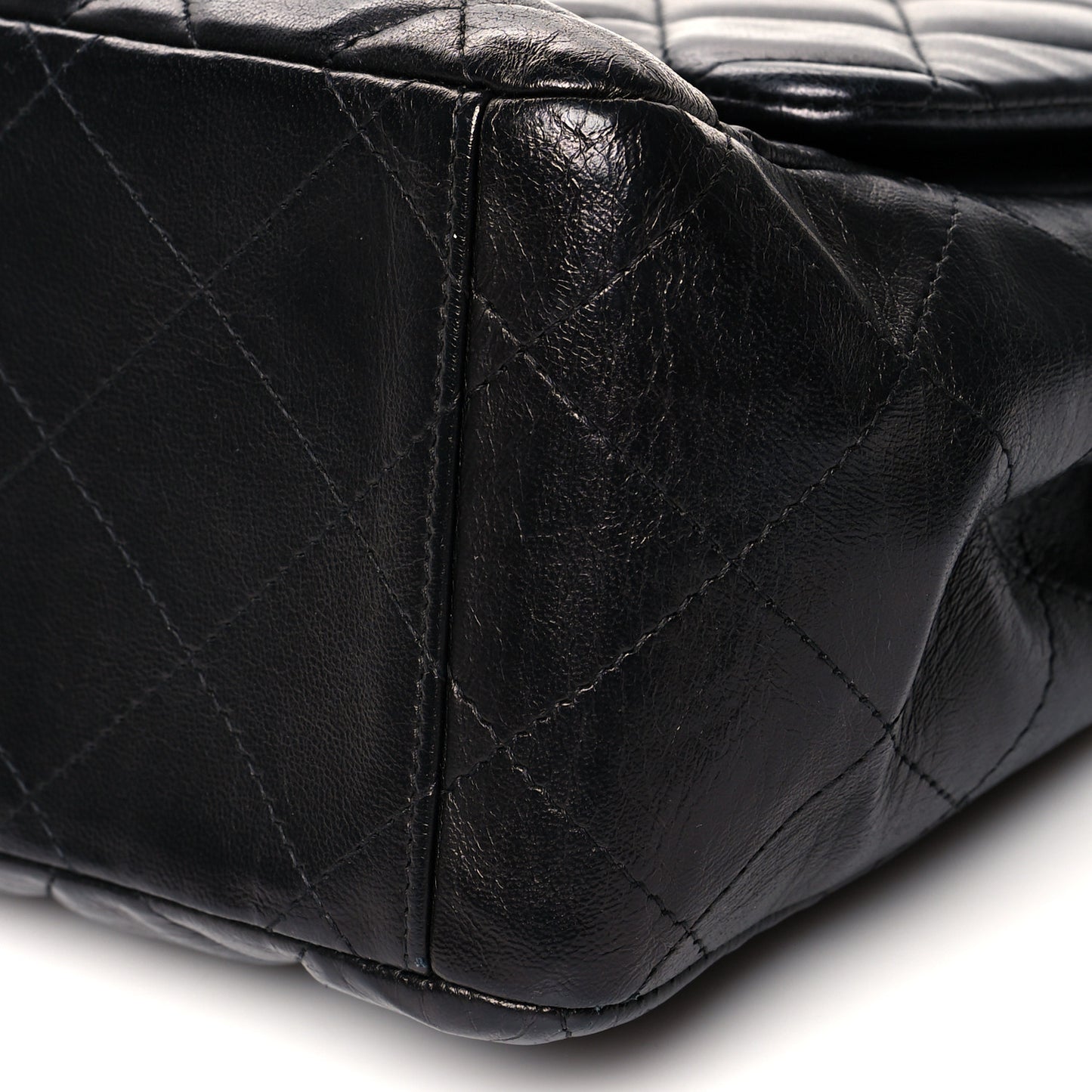 Lambskin Quilted Maxi Single Flap Black