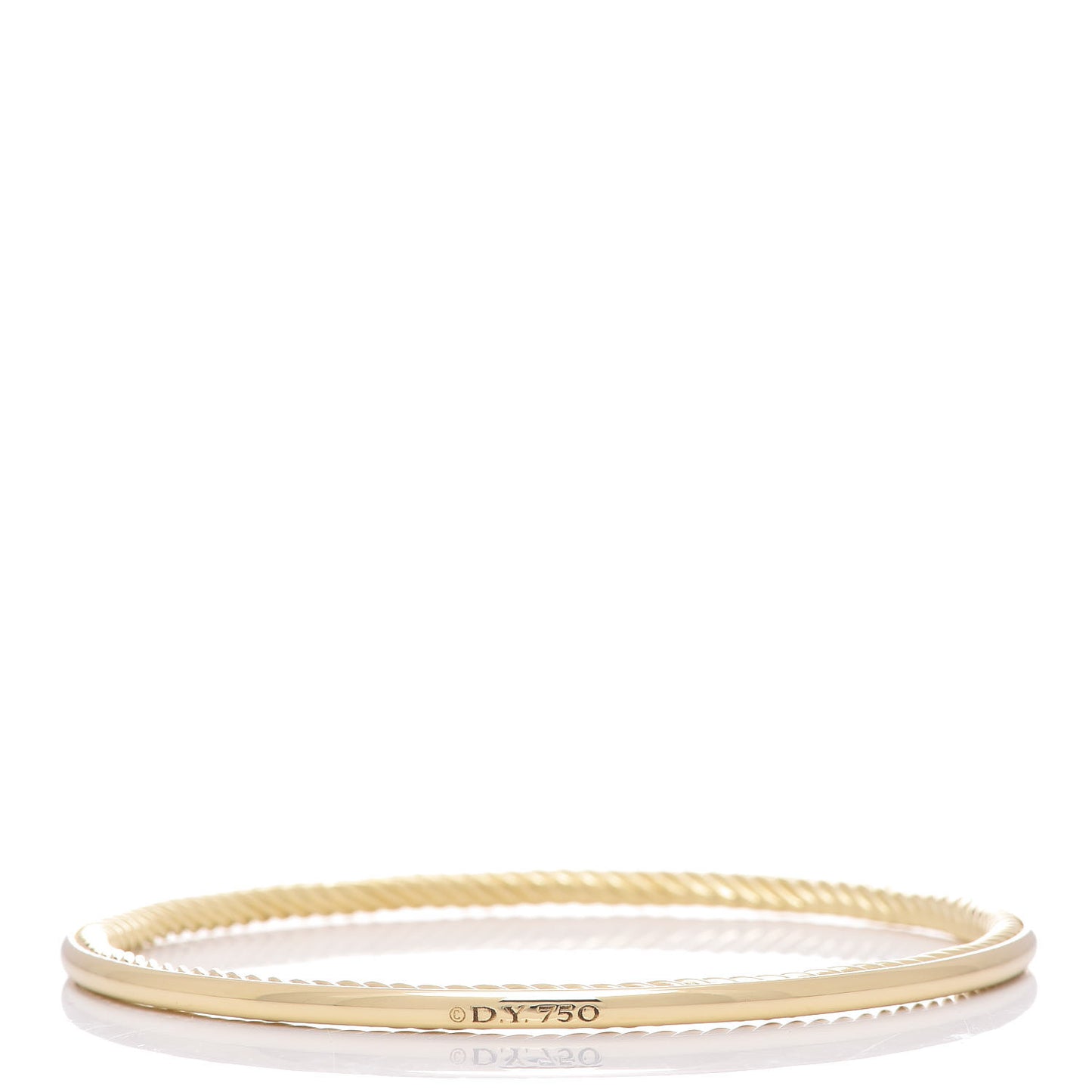18K Yellow Gold 3mm Inside Cable Classic Bangle Bracelet