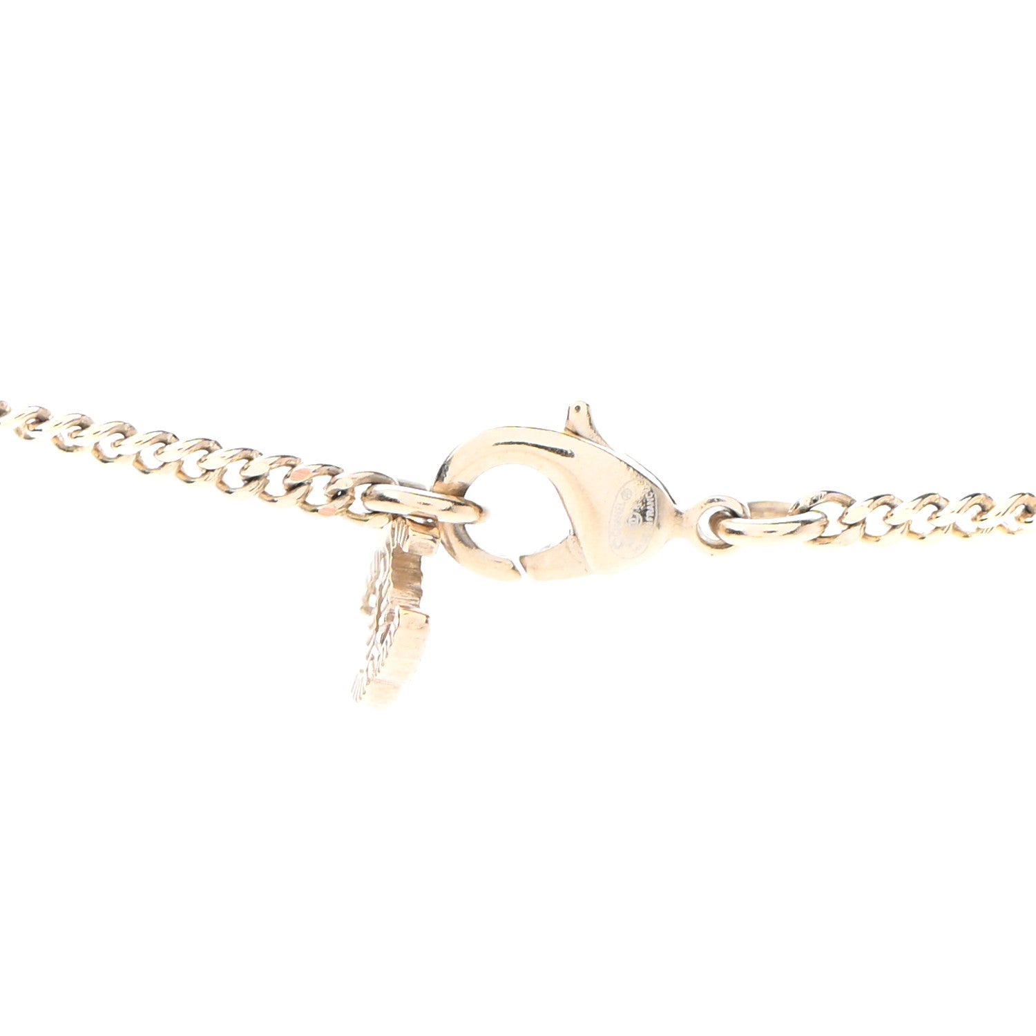 Chanel Crystal Pearl CC Necklace Pearly White Gold 4 of 6
