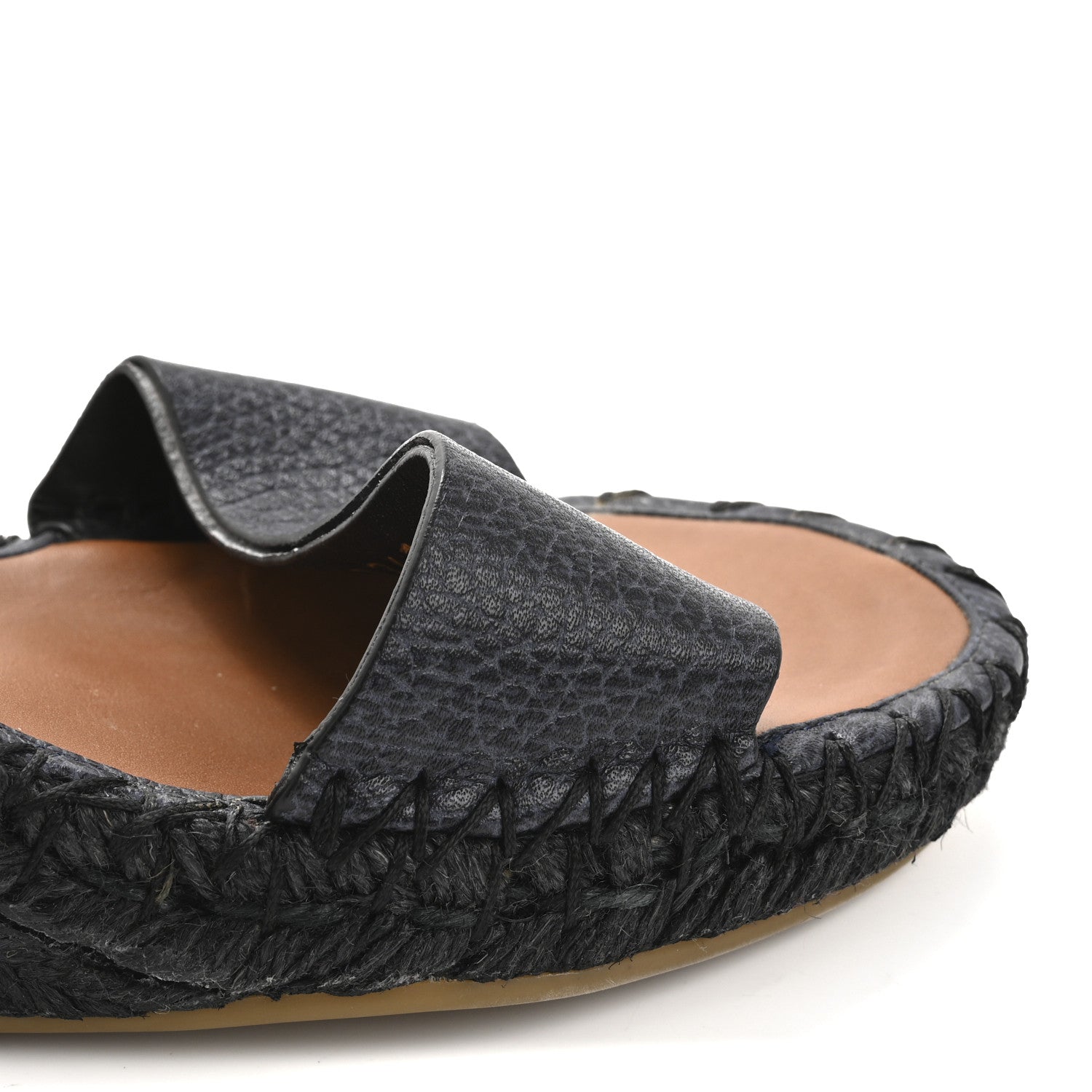 Valentino Garavani Grained Calfskin Rockstud Ankle Strap Espadrille 15/105mm Wedge Sandals 41 Black 11 of 14