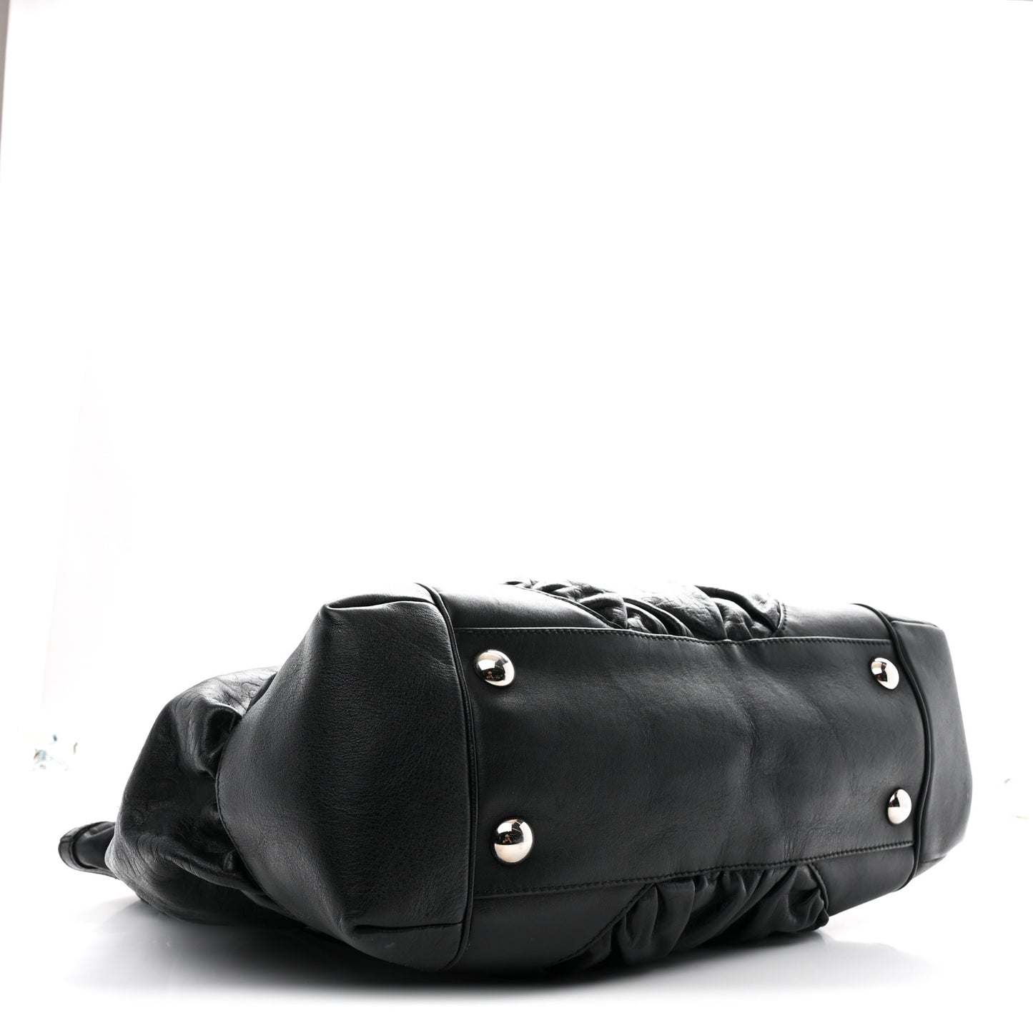 Horsebit Embossed Full Moon Tote Black