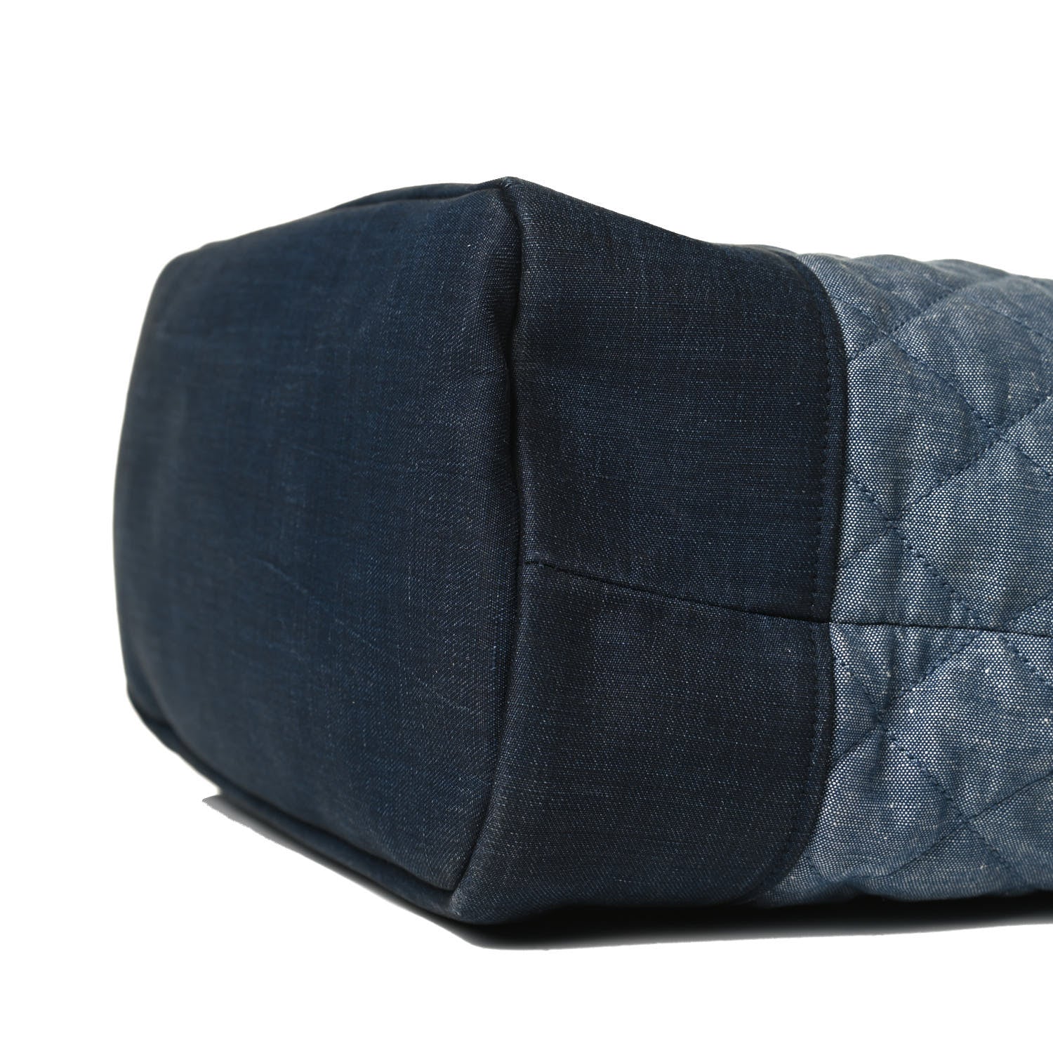 Chanel Denim Medallion Quilted Drawstring Bag Blue 10 of 14