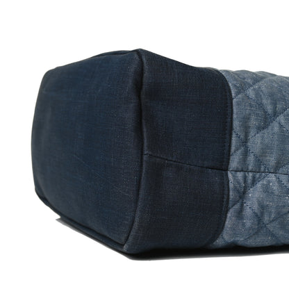 Chanel Denim Medallion Quilted Drawstring Bag Blue 10 of 14