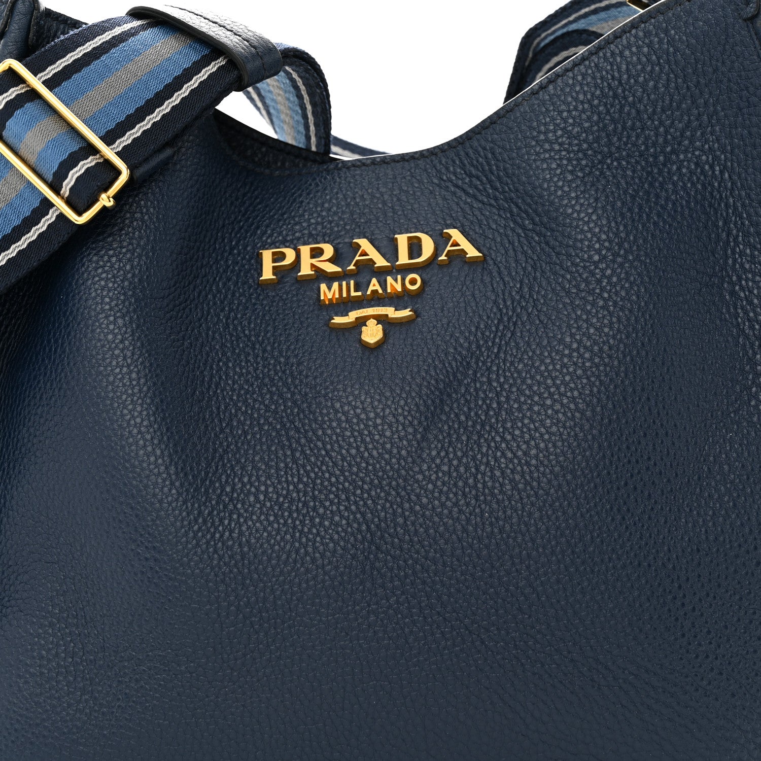 Prada Vitello Daino Hobo Messenger Bag Baltico 7 of 12