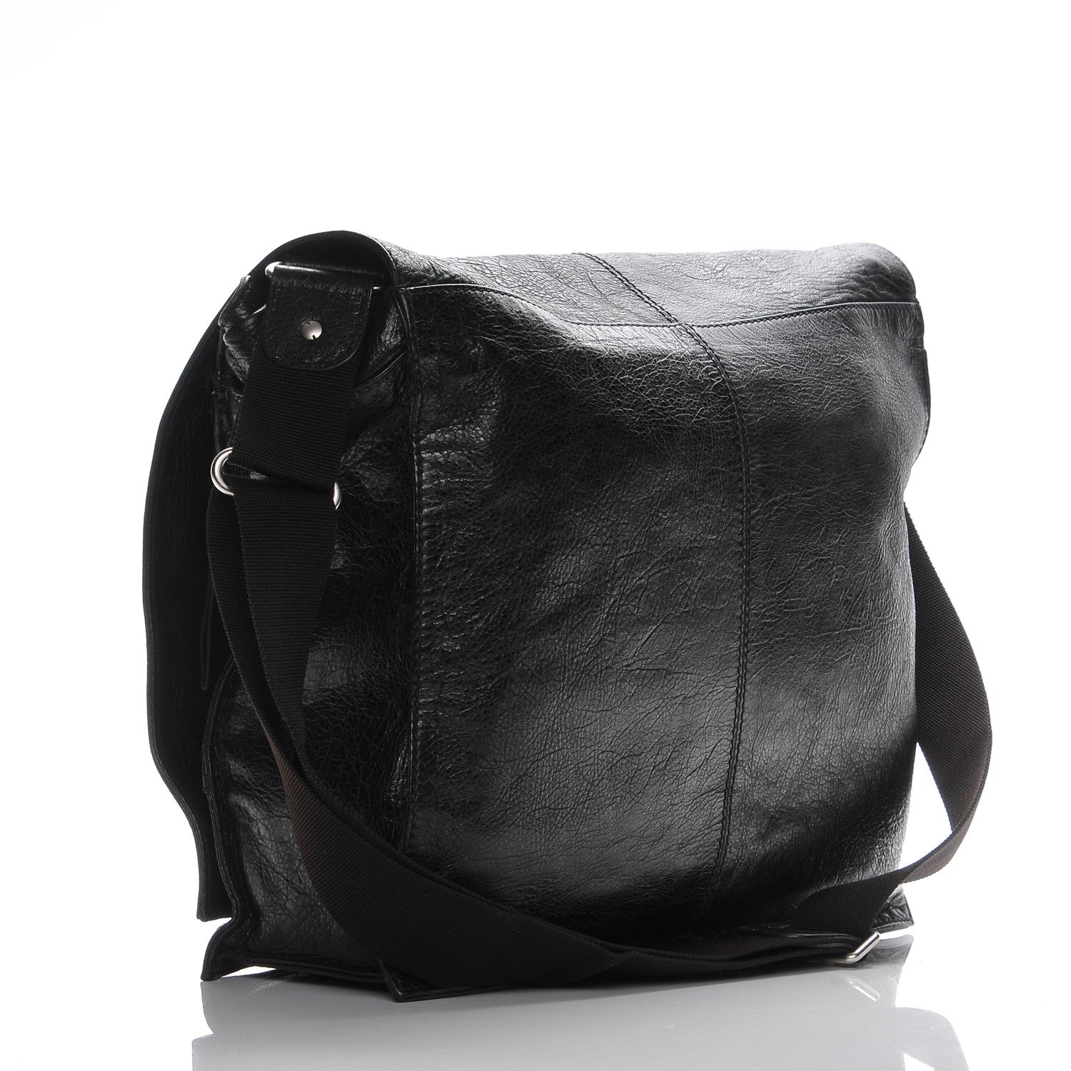 Balenciaga Agneau Arena Foldover Messenger Black 3 of 7