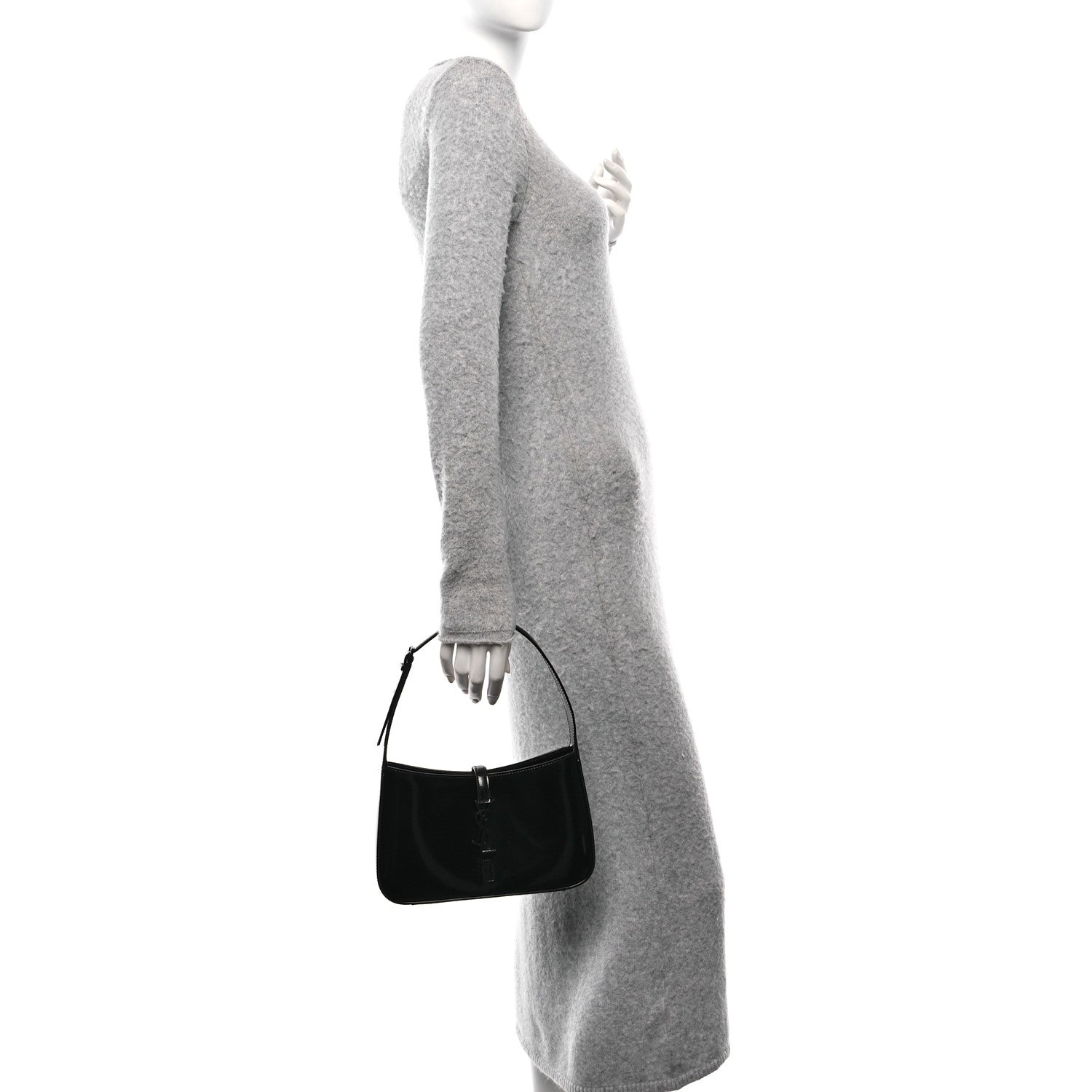 Saint Laurent Patent Le 5 A 7 Monochrome Hobo Black 2 of 9