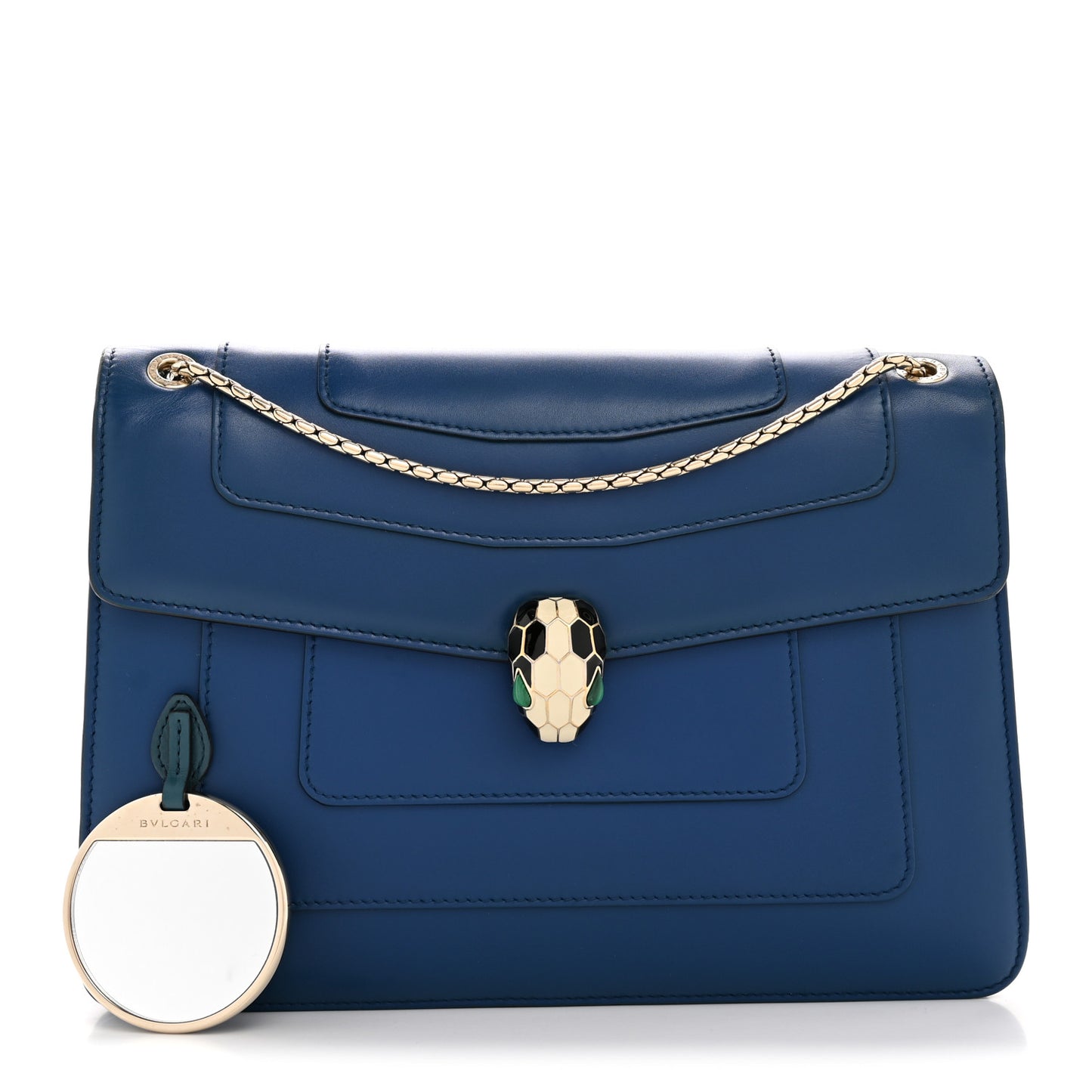 Calfskin Serpenti Forever Shoulder Bag Navy