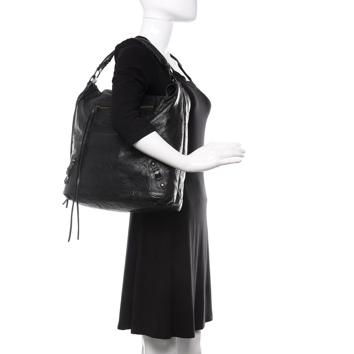 Agneau Classic Hardware Day Hobo Black
