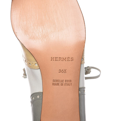 Hermes Lambskin Brogues Lace Up Oxford 36.5 8 of 11