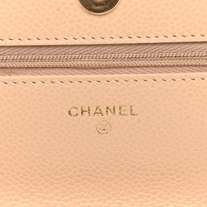 Chanel Caviar Quilted Wallet On Chain WOC Beige 6 of 12