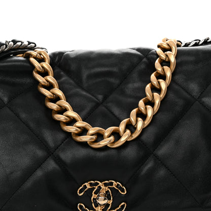 Chanel Goatskin Quilted Maxi Chanel 19 Flap Black 8 of 10