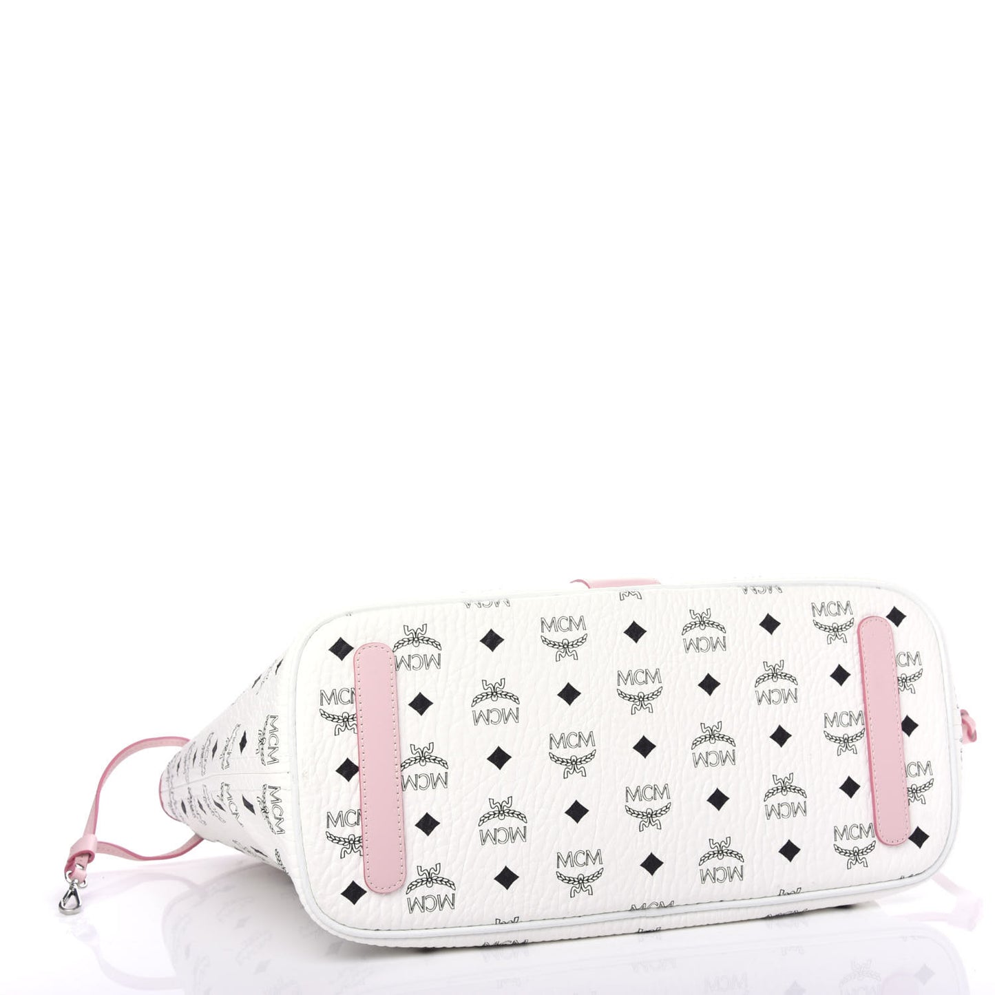 Visetos Medium Liz Reversible Shopper Tote White Powder Pink