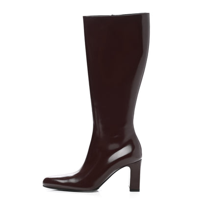 Balenciaga Patent Knee High Calfskin 110mm Boots 36 Bordeaux 1 of 8