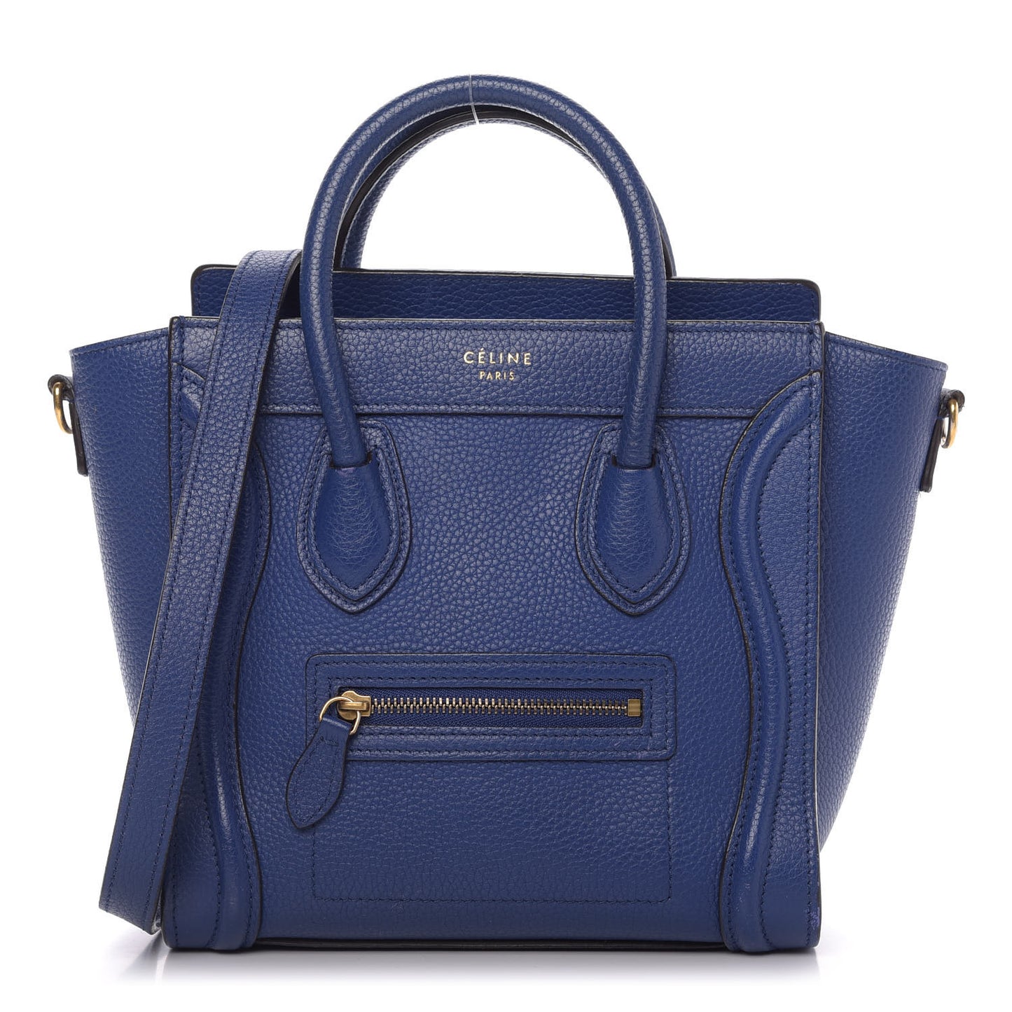 Drummed Calfskin Nano Luggage Indigo