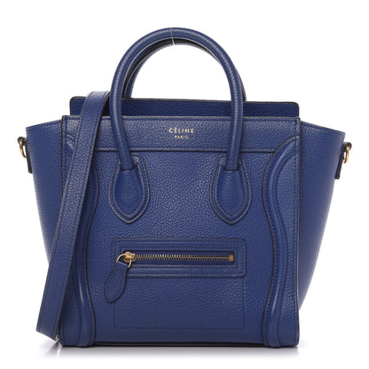 Celine Drummed Calfskin Nano Luggage Indigo 1 of 10