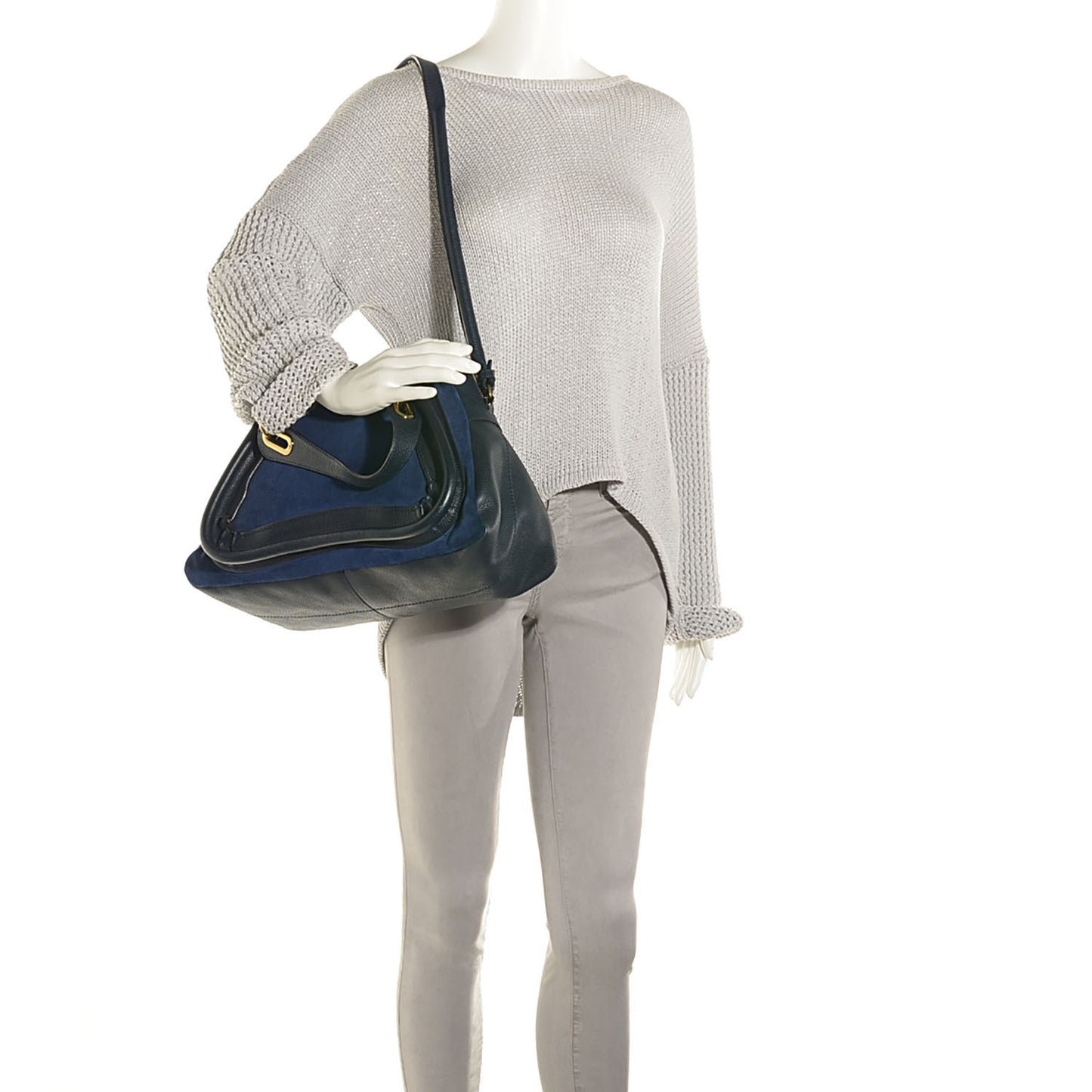 Suede Calfskin Medium Paraty Midnight Blue