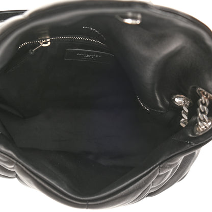 Saint Laurent Lambskin Quilted Small Loulou Puffer Monogram Chain Satchel Black 5 of 11