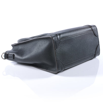 Celine Drummed Leather Nano Luggage Black 4 of 8