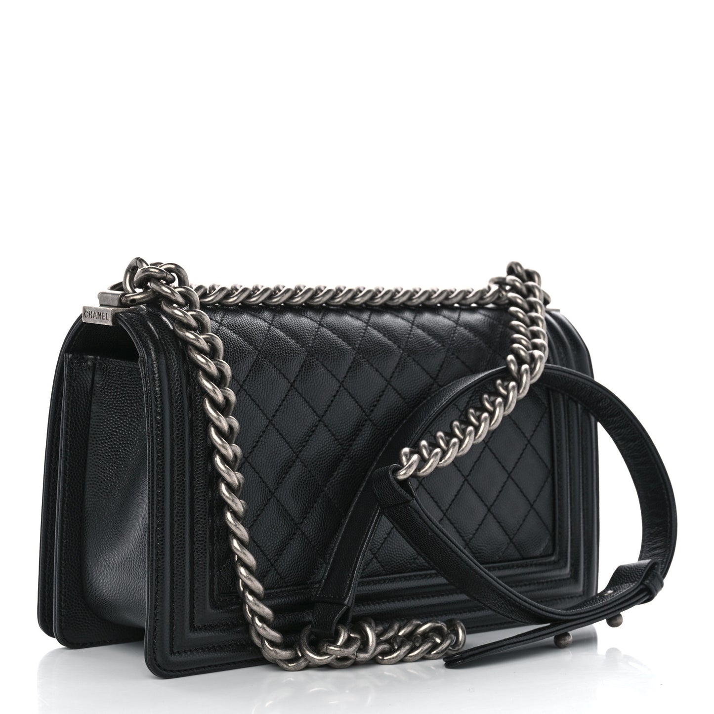Caviar Quilted Medium Boy Flap Black
