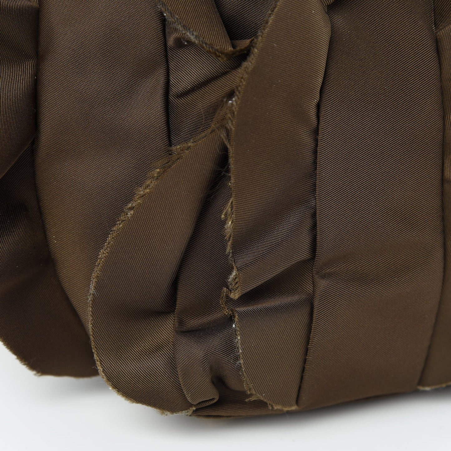 Tessuto Nylon Ruffle Tote Brown