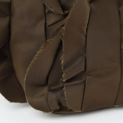 Prada Tessuto Nylon Ruffle Tote Brown 16 of 17