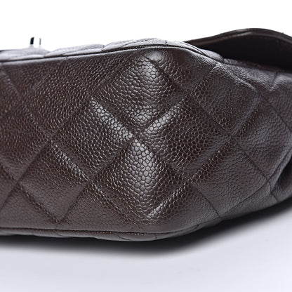 Chanel Caviar Quilted Jumbo Single Flap Dark Brown 10 of 11