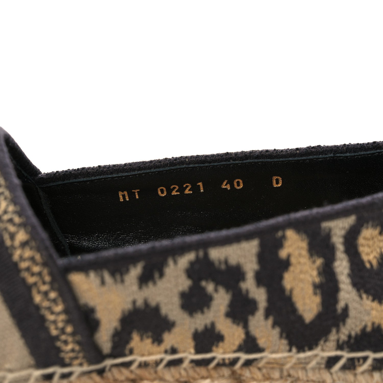 Christian Dior Cotton Embroidered Leopard Print Granville Espadrille 40 Natural 8 of 9